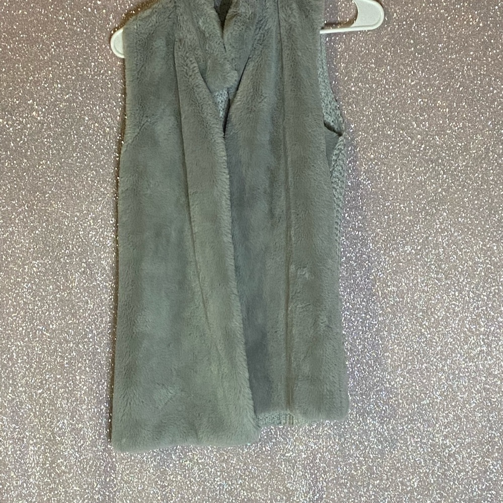 Gray Faux Fur Vest